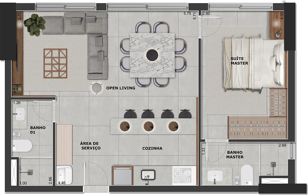 53m² - Double Suítes